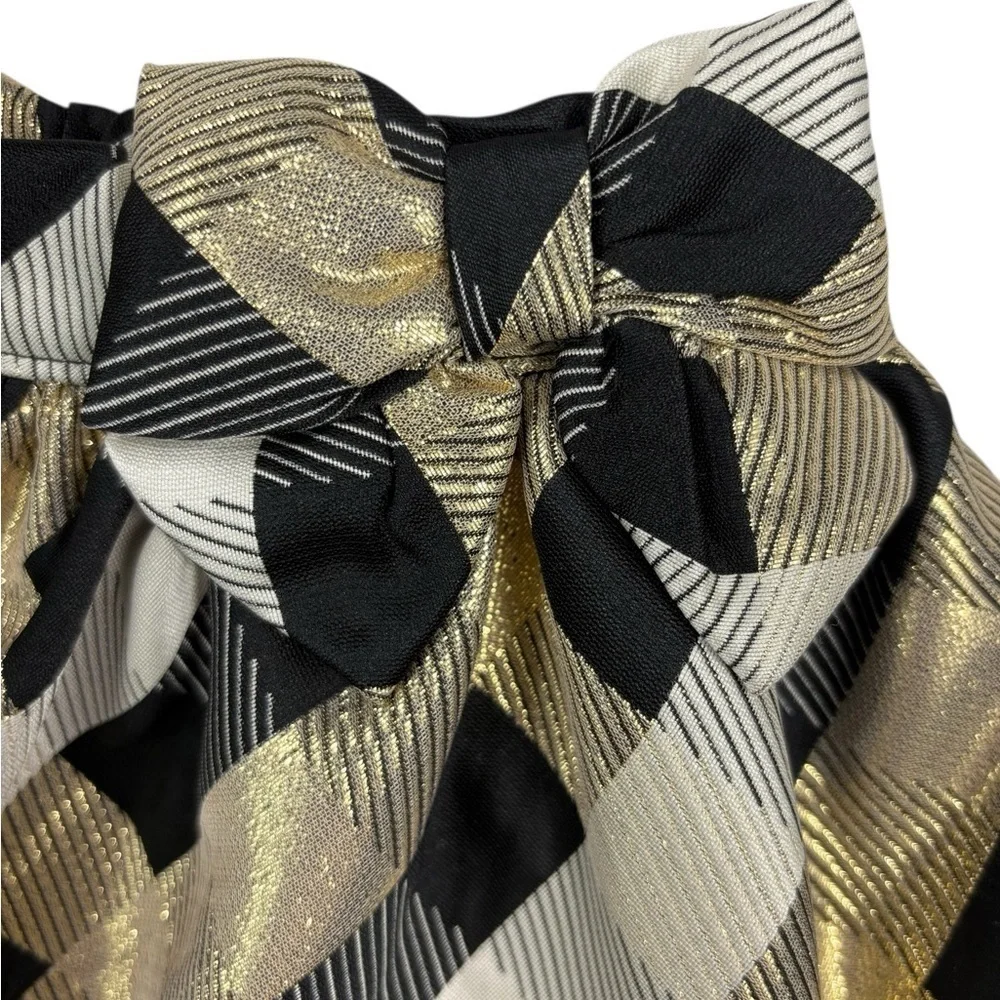Gymboree Girls Black Gold Cream Plaid Jacquard Skirt - Perfect Present | Size 7
